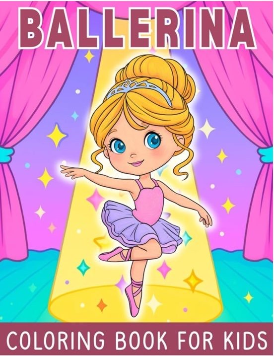 Kawaii Ballerina Coloring Book