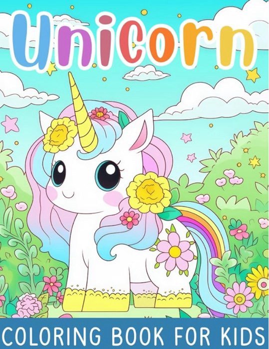 Kawaii Unicorn Coloring Book