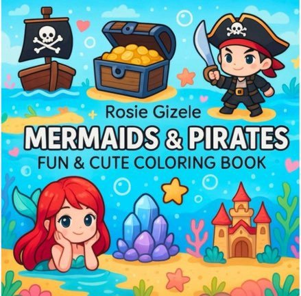 Mermaids & Pirates Coloring Book
